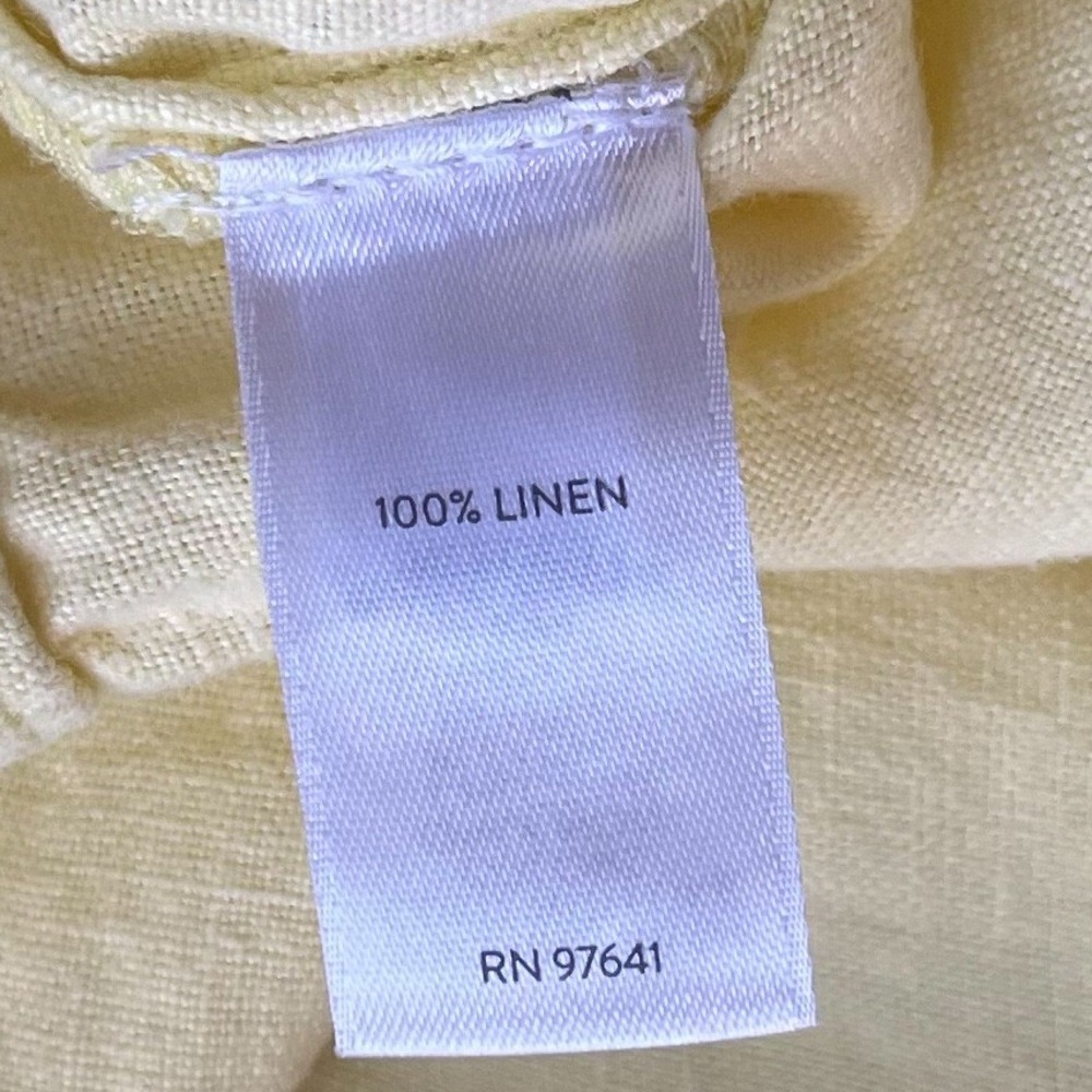 NEW J.Jill Pure Linen Trapunto Stitched Pants Butter Yellow Womens 2X - Picture 13 of 13